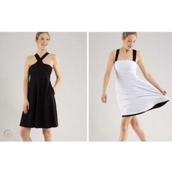 Lululemon Loop De Lulu Reversible Black & White Dress Convertible Straps 6 - Picture 1 of 8
